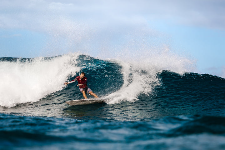 Maroon Carvico Hooded Surf Rashguard