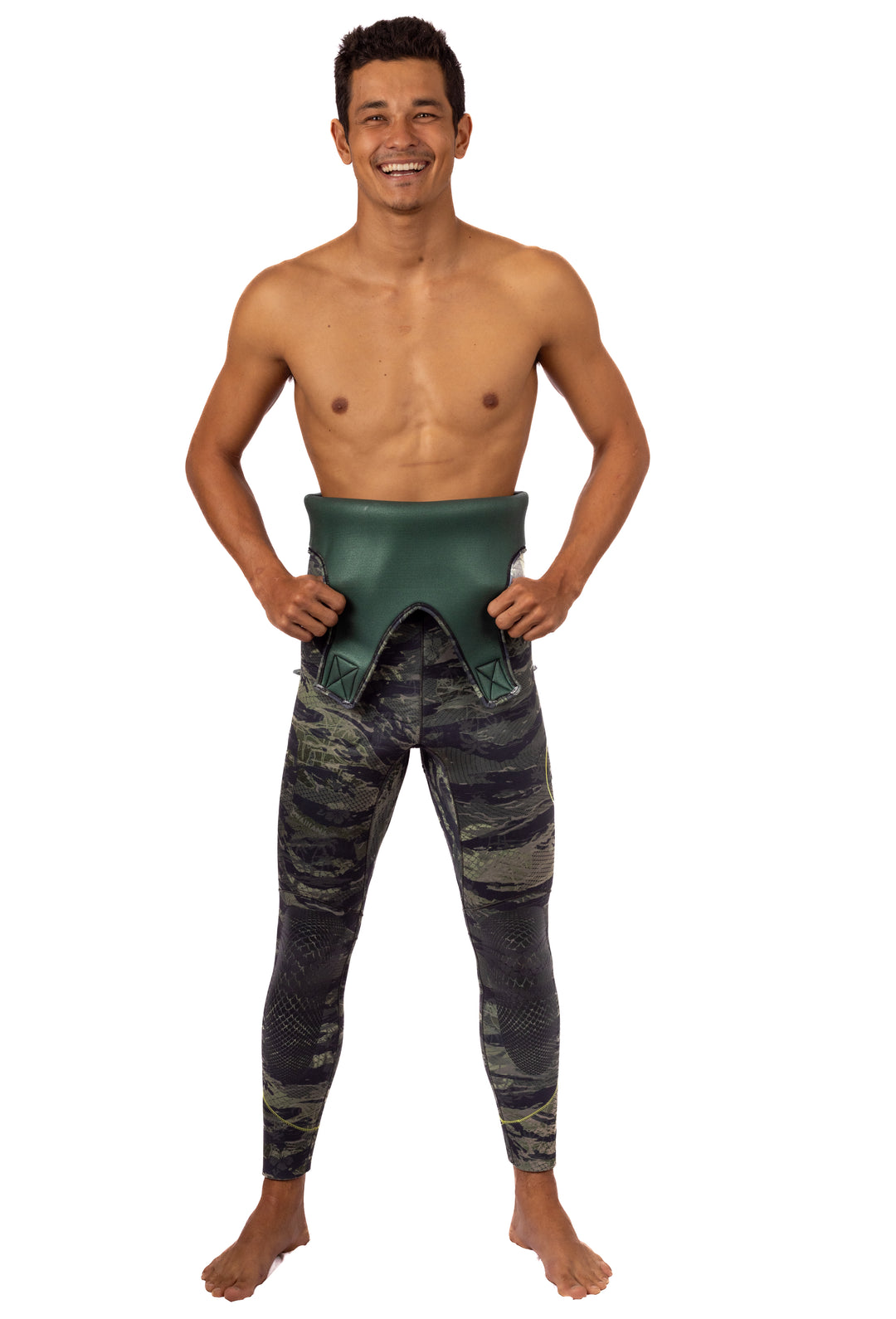 Tropicam Farmer John long johns full-length camo neoprene