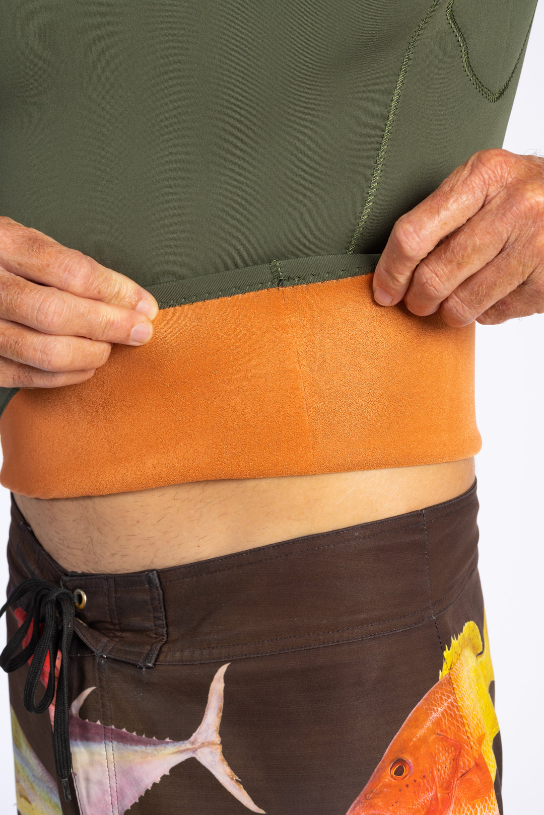 Men's Ranger Green Rear-zip Surf Top